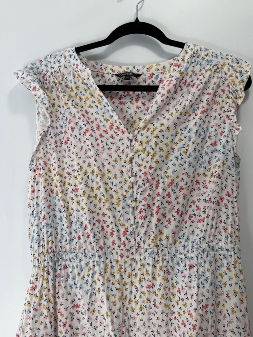 Floral Ruffled Cap Midi Sleeve Dress Large - Picture 2 of 15